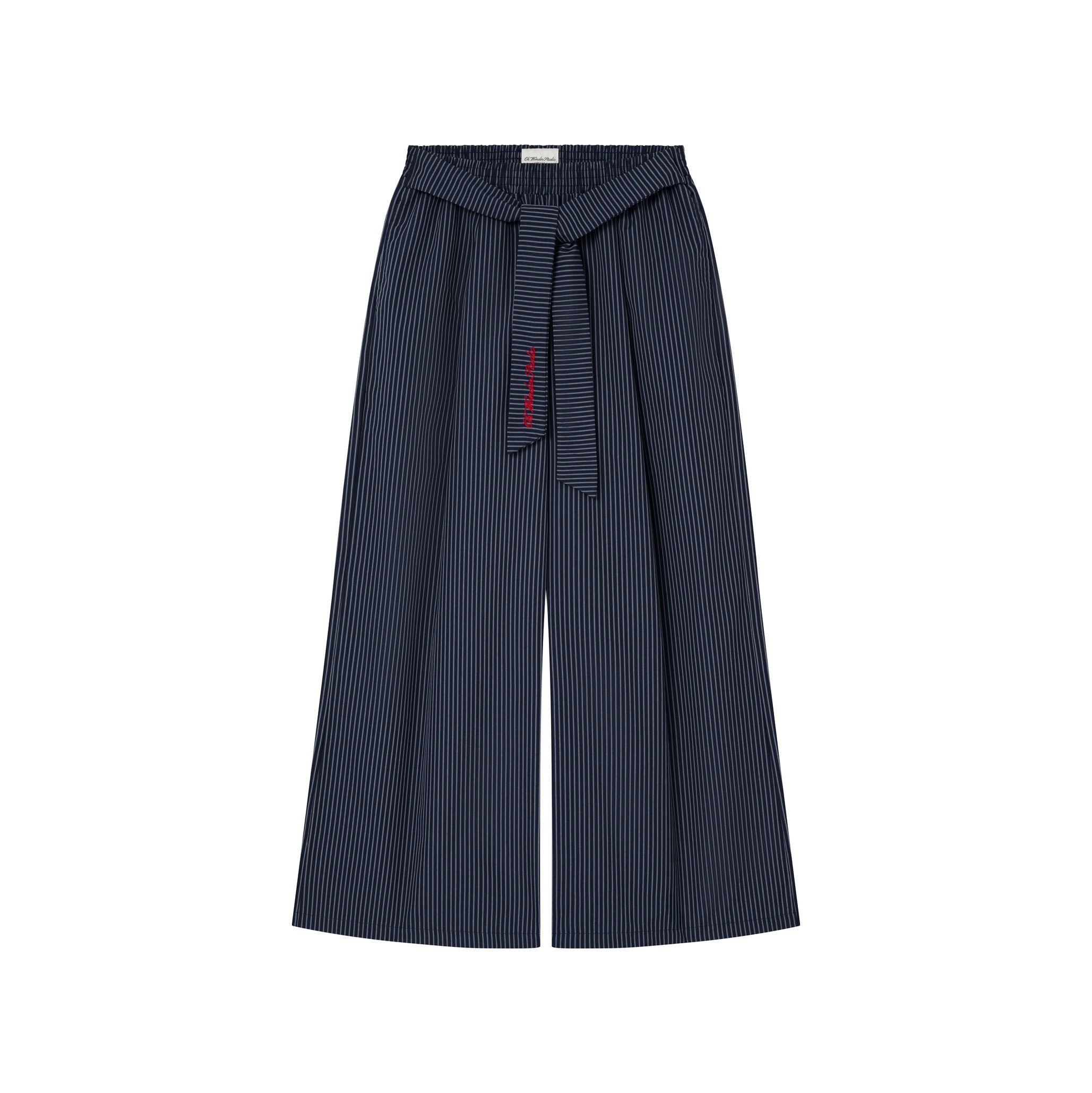 OWST Logo Tie-Front Stripe Pants