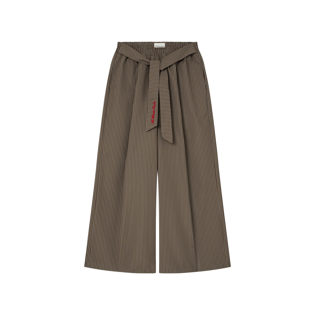 OWST Logo Tie-Front Stripe Pants