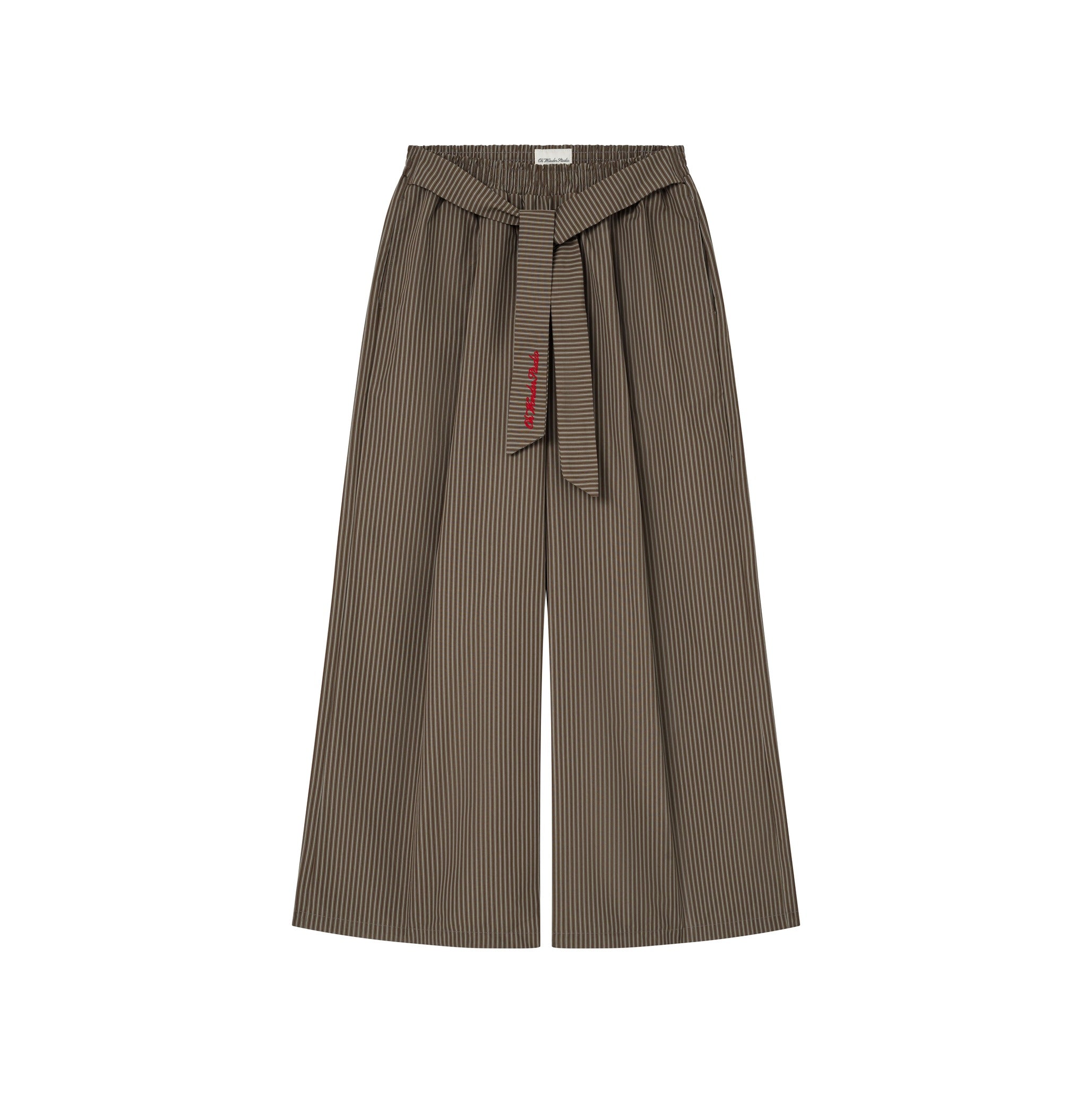 OWST Logo Tie-Front Stripe Pants