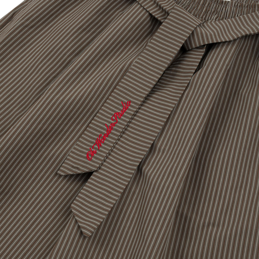 OWST Logo Tie-Front Stripe Pants
