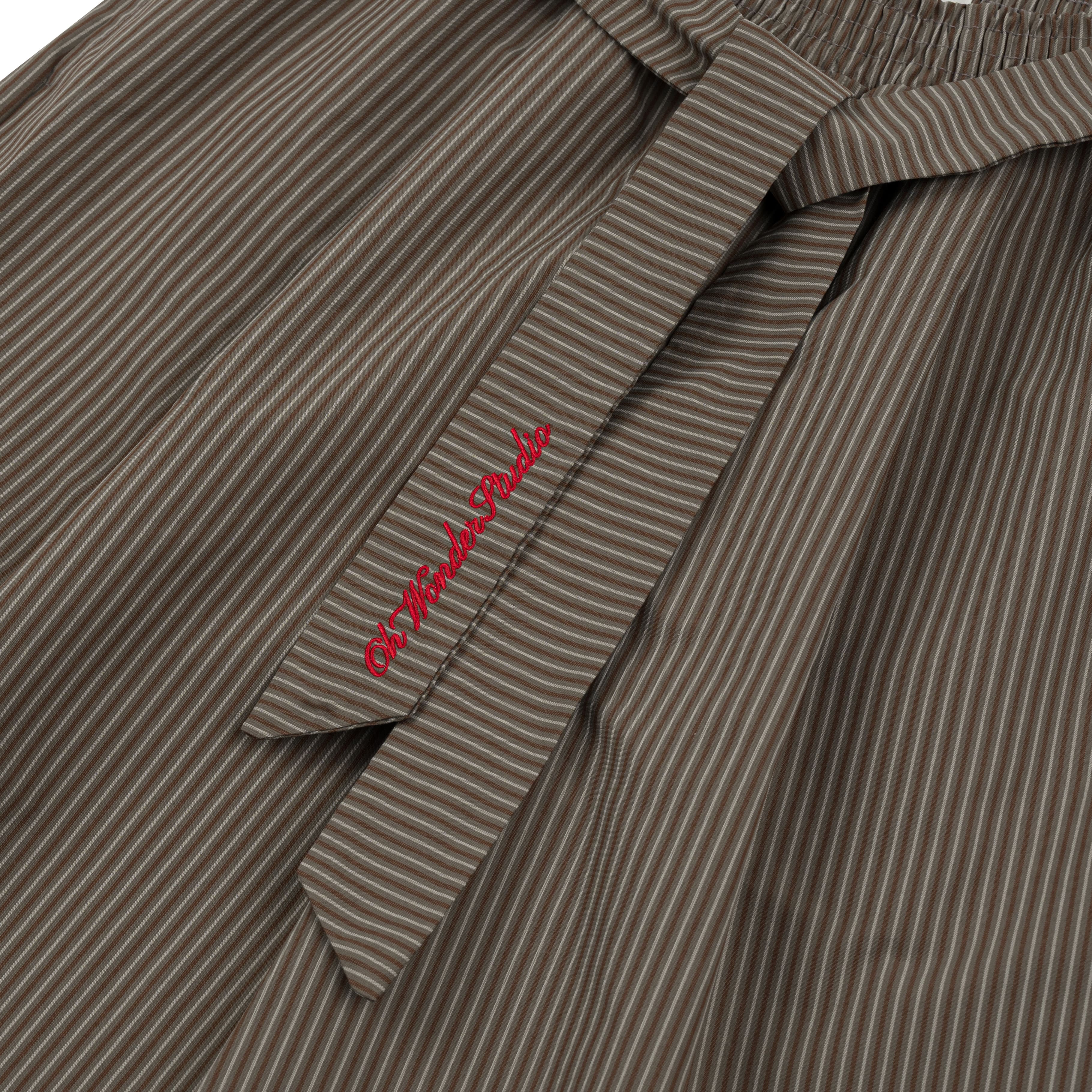 OWST Logo Tie-Front Stripe Pants